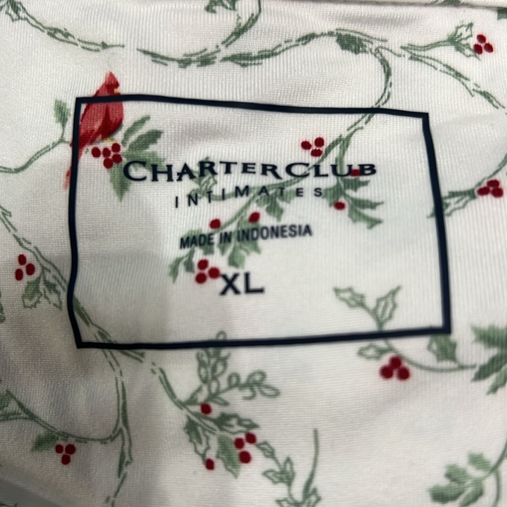 Charter Club Women's Notched-Collar Cardinal Designed Sleepshirt, NWT - Picture 8 of 8